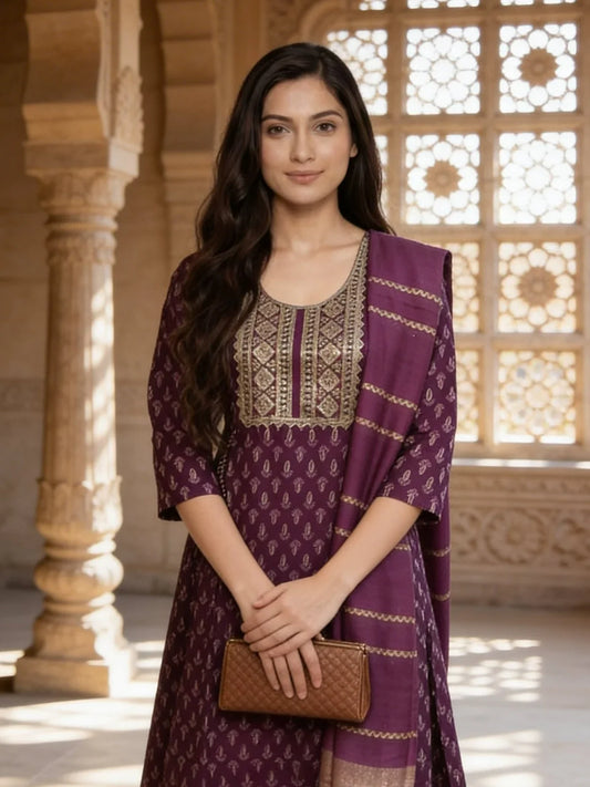 Poly Viscose Embroidered Anarkali Calf Length Kurta